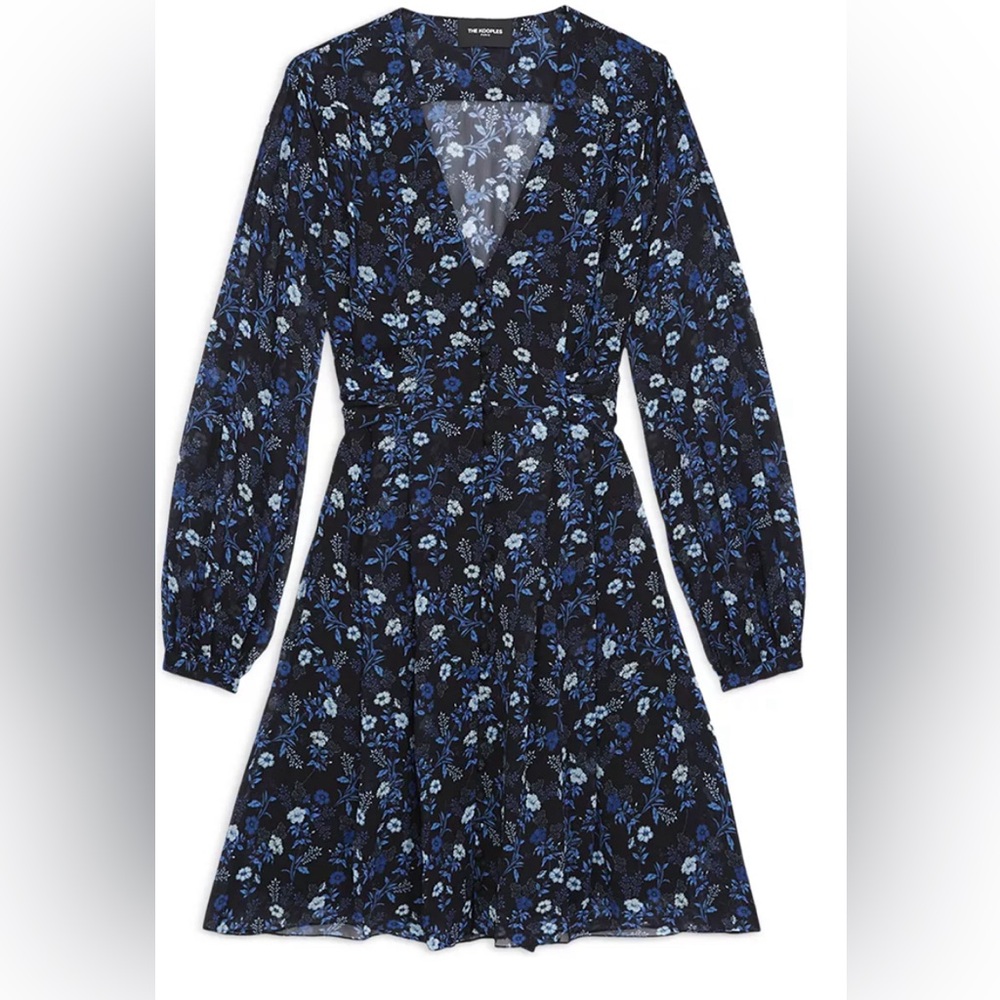 NWT Blue Poppy 100% Viscose Dress by The Kooples in Kooples Sz 4 US 10
